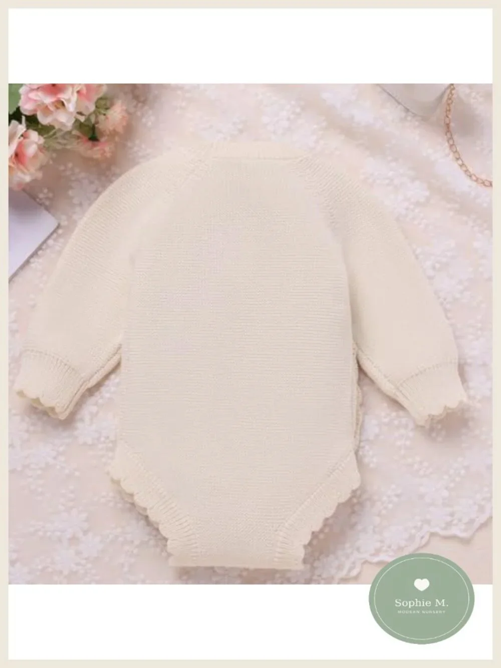 Newborn Baby Boy Girl Knitted Long Sleeve Romper Set with Hat Socks Fall Winter